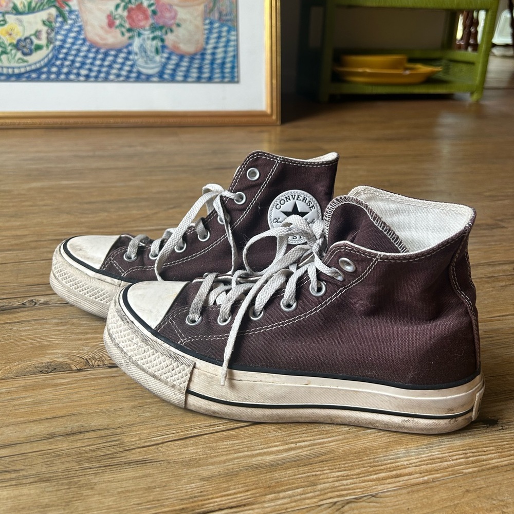 Brown Custom Platfrom Converse W 7.5